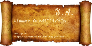 Wimmer Aurélián névjegykártya